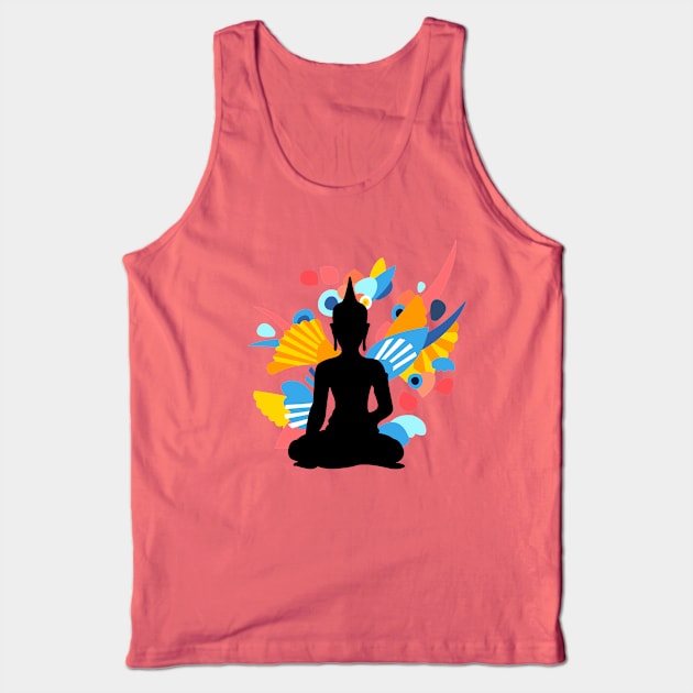 Black Budda with Colorful Energy Tank Top by XOOXOO